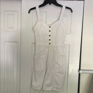 Japna White Sleeveless Square Neck Mini Sundress